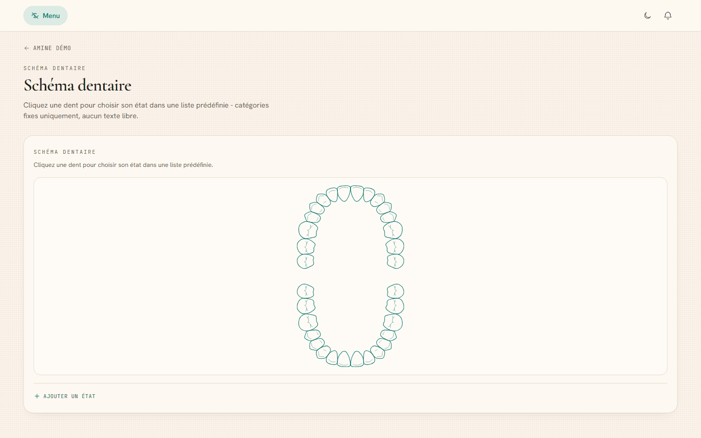 Interactive dental chart