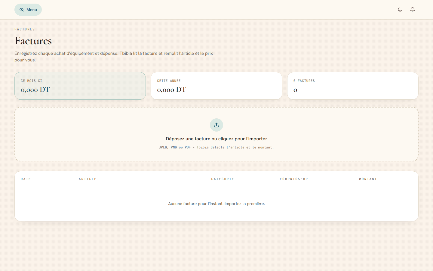 Expense invoices with automatic reading of uploaded files